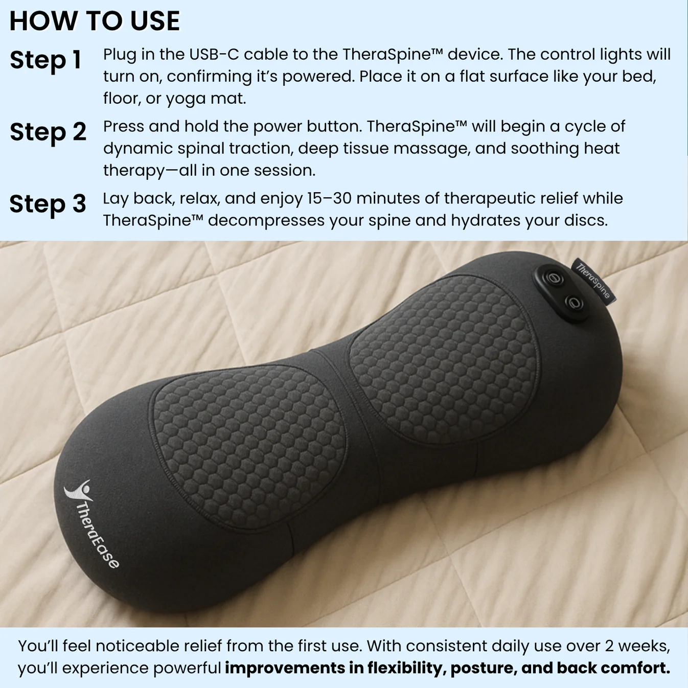 TheraSpine™ Triple Fusion Massager for Back Pain Relief